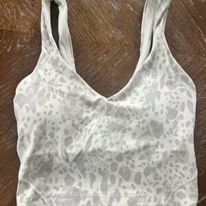 Lululemon align tank top, size 2, cheetah cameo white.